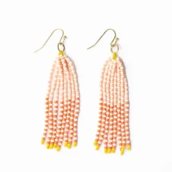 INK + ALLOY Abbey Tassel Alternating Seed Bead Earring Pink And Coral