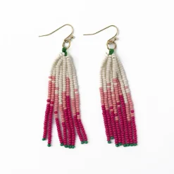 INK + ALLOY Abbey Tassel Ombre Seed Bead Earring Hot Pink