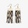 INK + ALLOY Adaline Mixed Patterns Beaded Fringe Earrings Black/Cream