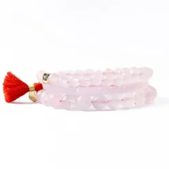 INK + ALLOY Addison Set Of 3 Stretch Bracelets Glass And Crystal With Bag Pale Pink