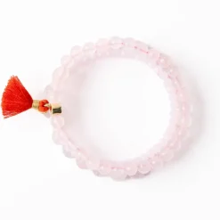 INK + ALLOY Addison Set Of 3 Stretch Bracelets Glass And Crystal With Bag Pale Pink