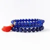 INK + ALLOY Addison Set Of 3 Stretch Bracelets Glass And Crystal With Bag Lapis