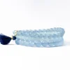 INK + ALLOY Addison Set Of 3 Stretch Bracelets Glass And Crystal With Bag Sky Blue