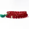 INK + ALLOY Addison Set Of 3 Stretch Bracelets Glass And Crystal With Bag Raspberry