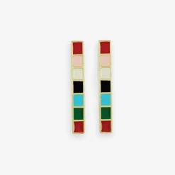 INK + ALLOY Adele Colorblock Enamel Bar Earrings Multi-Color Multi-Color