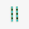 INK + ALLOY Adele Colorblock Enamel Bar Earrings Green/Light Blue Green/Light Blue