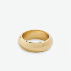 INK + ALLOY Agatha Thick Rounded Band Ring Brass - Size 8