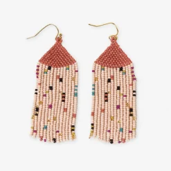 INK + ALLOY Agnes Confetti Beaded Fringe Earring Desert