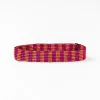 INK + ALLOY Alex Stripes Beaded Stretch Bracelet Hot Pink Coral