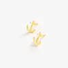 INK + ALLOY Alice Anchor Brass Post Earrings 18k Gold