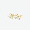 INK + ALLOY Alice Brass Mini Ribbon Bow Post Earrings 18k Gold