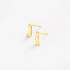INK + ALLOY Alice Cowboy Boot Post Earrings 18k Gold