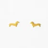 INK + ALLOY Alice Dachshund Post Earrings 18K Gold