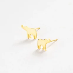 INK + ALLOY Alice Elephant Post Earrings 18k Gold