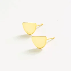 INK + ALLOY Alice Half Circle Post Earrings 18k Gold