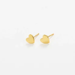 INK + ALLOY Alice Hearts Post Earrings 18k Gold