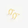 INK + ALLOY Alice Horseshoe Brass Post Earrings 18k Gold