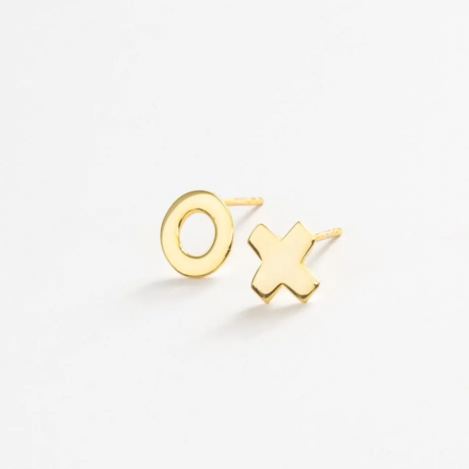 INK + ALLOY Alice "Xo" Post Earrings 18k Gold