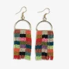 INK + ALLOY Allison Checkered Beaded Fringe Earrings Multicolor