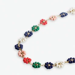INK + ALLOY Amanda Multi Color Flowers Beaded Necklace St. Tropez