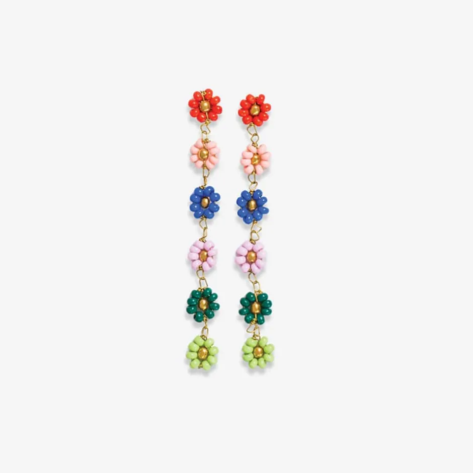 INK + ALLOY Amanda Multicolor Flower Beaded Dangle Earrings Rio