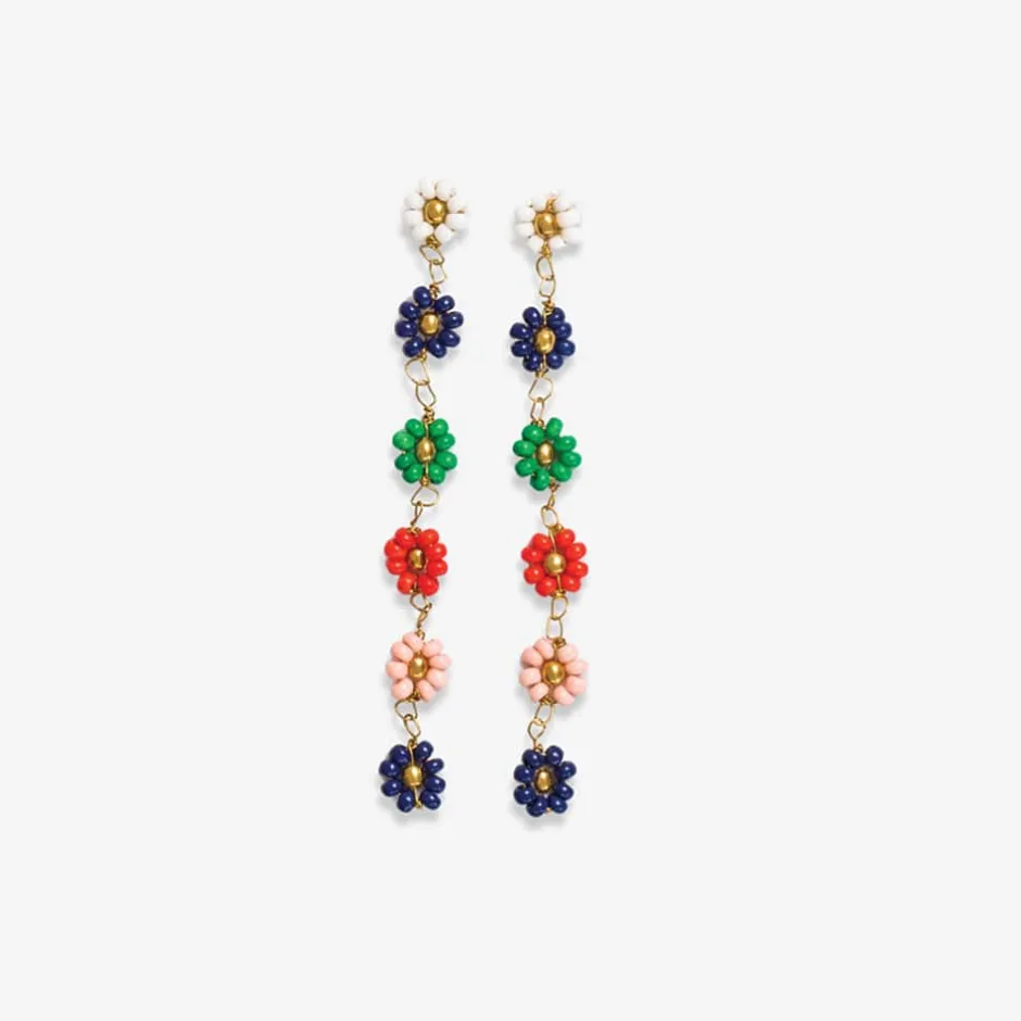 INK + ALLOY Amanda Multicolor Flower Beaded Dangle Earrings St. Tropez