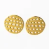 INK + ALLOY Aretha Circle With Cut Outs Post Earrings Brass