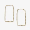 INK + ALLOY Athena Rectangle Bar Thin Hoop Earrings Brass