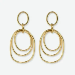 INK + ALLOY Aubrey Round Geometric Door Knocker Earrings Brass