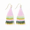 INK + ALLOY Audrey Small Seed Bead Horizontal Stripe Lilac & Green