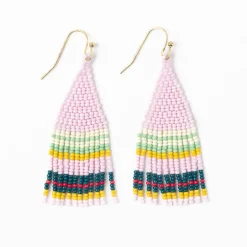INK + ALLOY Audrey Small Seed Bead Horizontal Stripe Lilac
