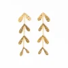 INK + ALLOY Autumn Falling Leaves Dangle Earrings Brass