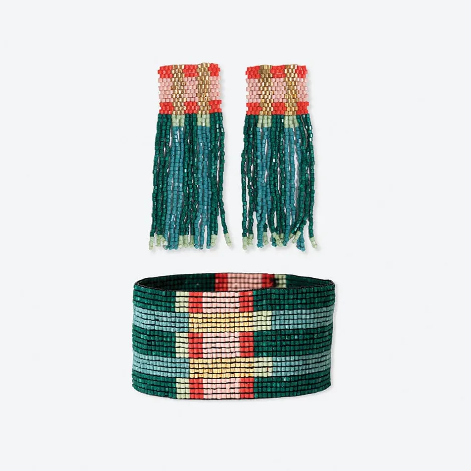 INK + ALLOY Ava + Brooklyn crossing colorblock beaded earrings and bracelet set Modern Preppy