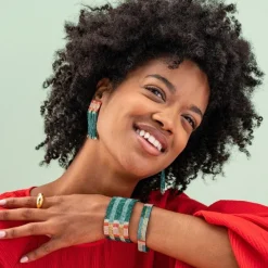 INK + ALLOY Ava + Brooklyn crossing colorblock beaded earrings and bracelet set Modern Preppy
