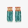 INK + ALLOY Ava Crossing Colorblock Beaded Fringe Earrings Teal + Poppy