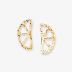 INK + ALLOY Beatrice Lemon Wedge Post Earrings Brass
