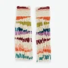 INK + ALLOY Belle Angled Stripes Beaded Fringe Earrings Rainbow