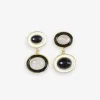 INK + ALLOY Betty Semi-Precious Mixed Stone And Enamel Drop Earrings Black/White Black/White