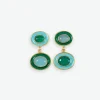 INK + ALLOY Betty Semi-Precious Mixed Stone And Enamel Drop Earrings Green/Light Blue Green/Light Blue