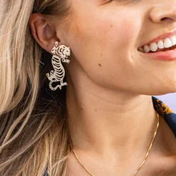 INK + ALLOY Bianca Tiger Drop Earrings Brass