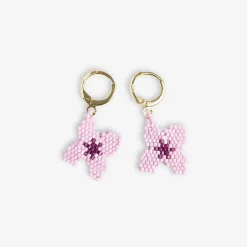 INK + ALLOY Blossom Four Petal Flower Drop Earrings Light Lavender