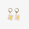 INK + ALLOY Blossom Four Petal Flower Drop Earrings Ivory