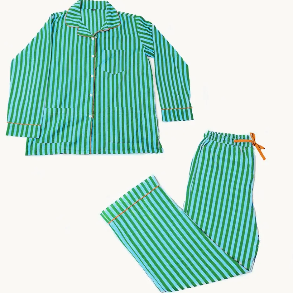 INK + ALLOY Bonnie Pajama Set Green & Blue