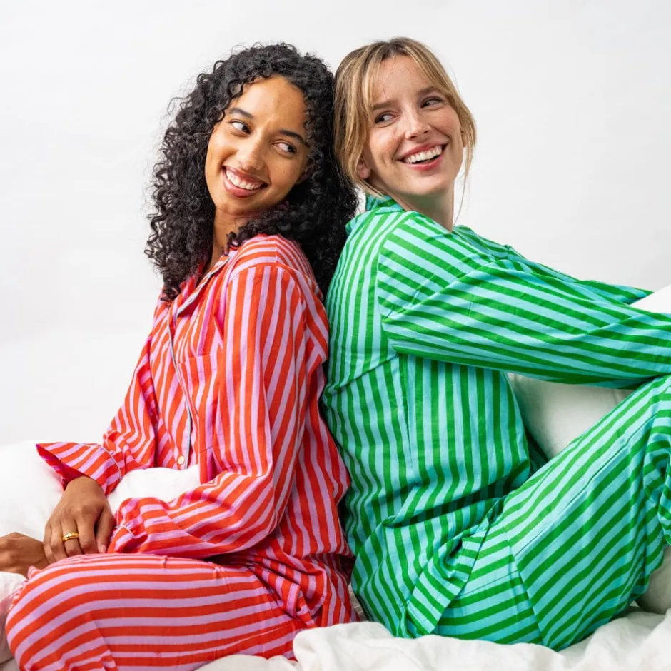 INK + ALLOY Bonnie Pajama Set Green & Blue