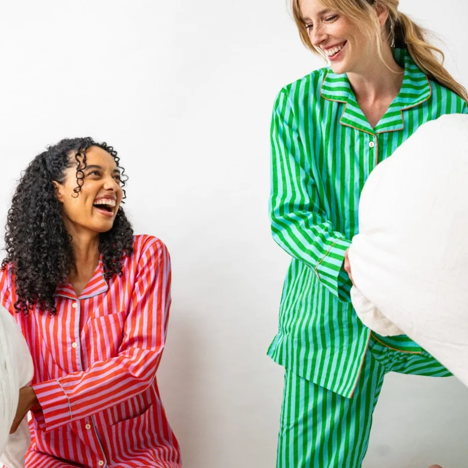 INK + ALLOY Bonnie Pajama Set Green & Blue