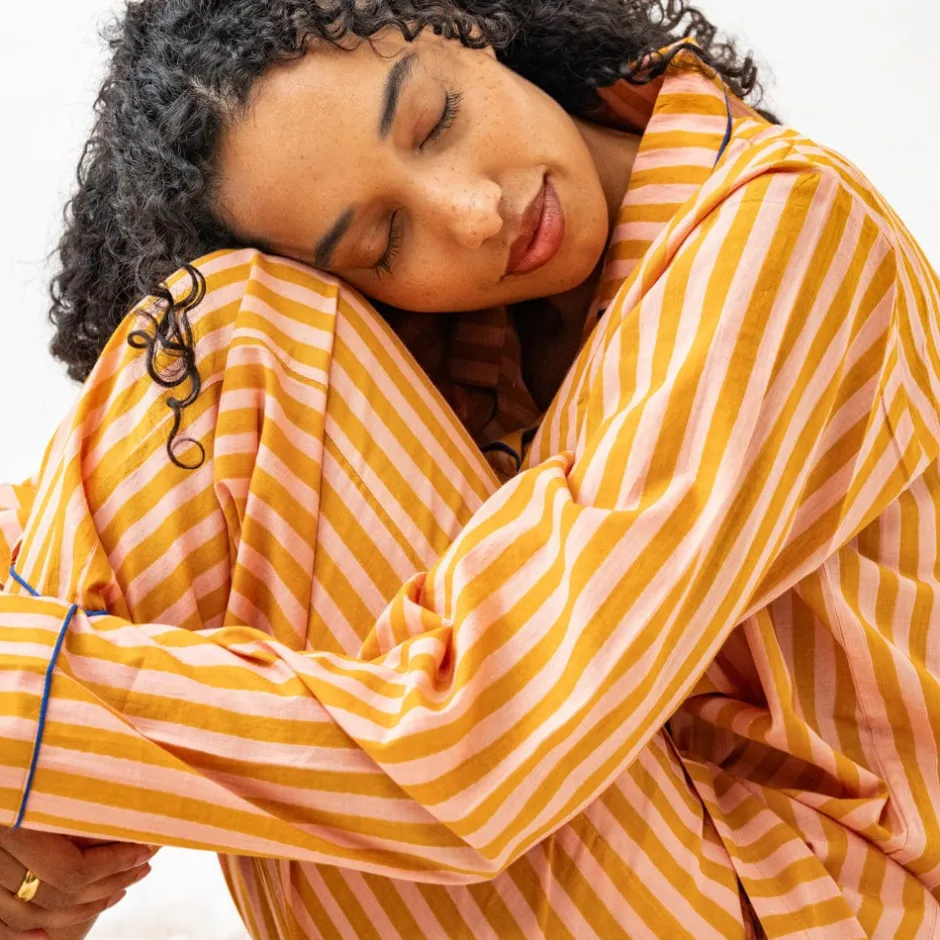 INK + ALLOY Bonnie Pajama Set Mustard & Blush