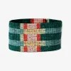 INK + ALLOY Brooklyn Mixed Rectangles Beaded Stretch Bracelet Teal + Poppy