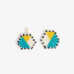 INK + ALLOY Casey Hexagon Post Beaded Earrings Amalfi