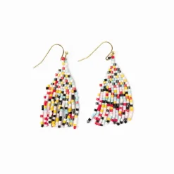 INK + ALLOY Cassie Mini Confetti Short Fringe Earrings Black Light Blue Lemon
