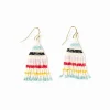 INK + ALLOY Cassie Mini Stripe Short Fringe Earrings Black Light Blue Lemon